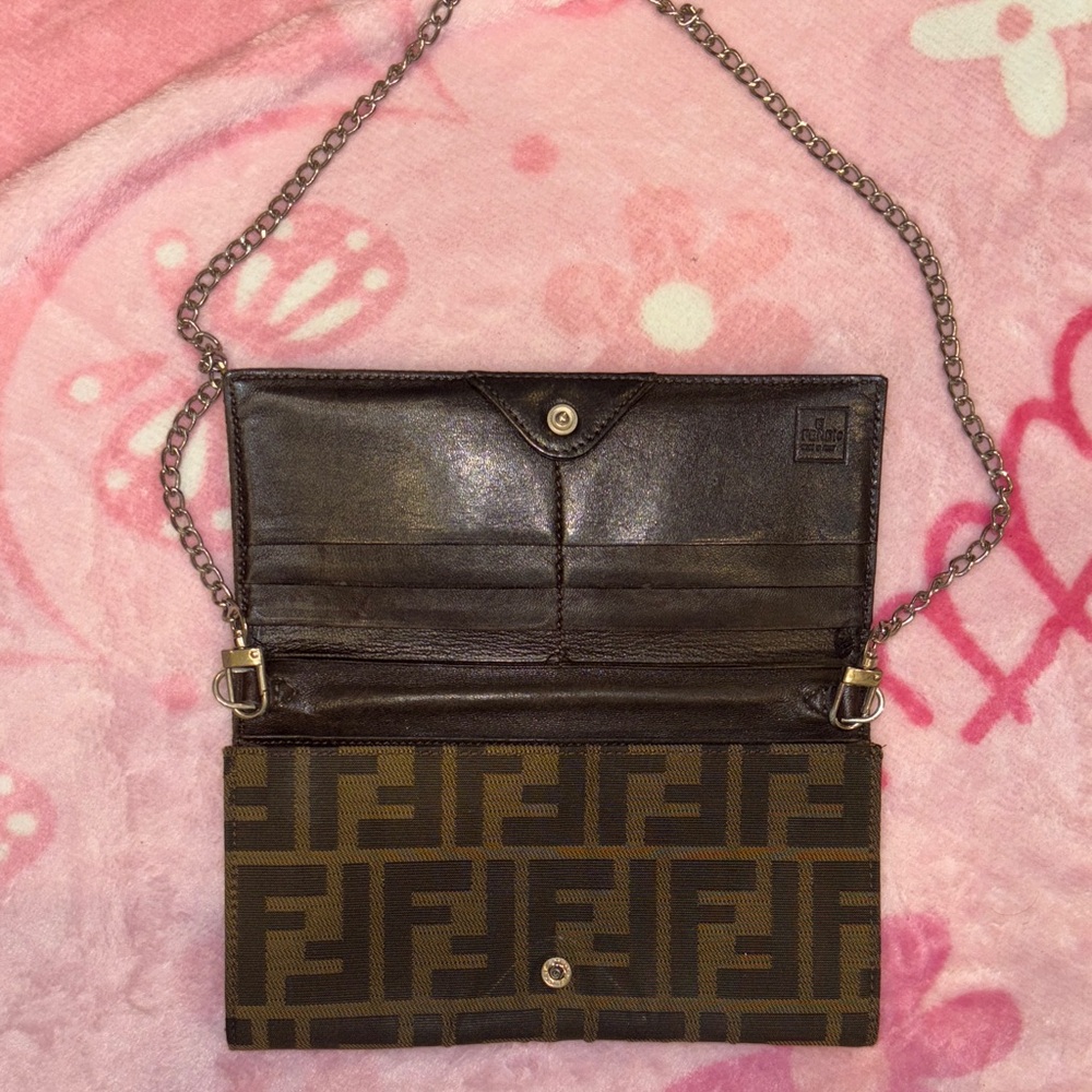 Fendi Monogram Clutch Wallet with Chain